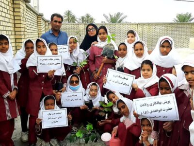 پویش نهالکاری به مناسبت ولادت حضرت عباس (ع) و روز جانباز در شهرستان رودان